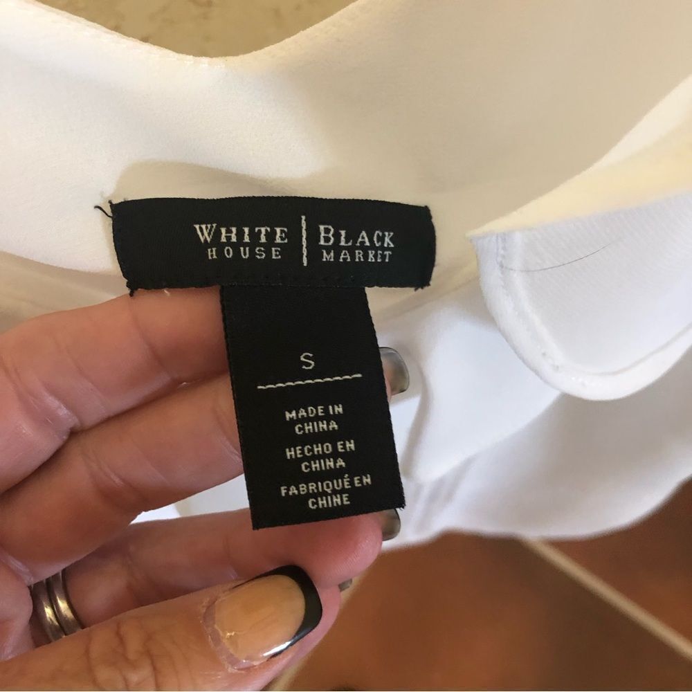 White House Black Market Pleated Ruffle Top - Picture 6 of 11